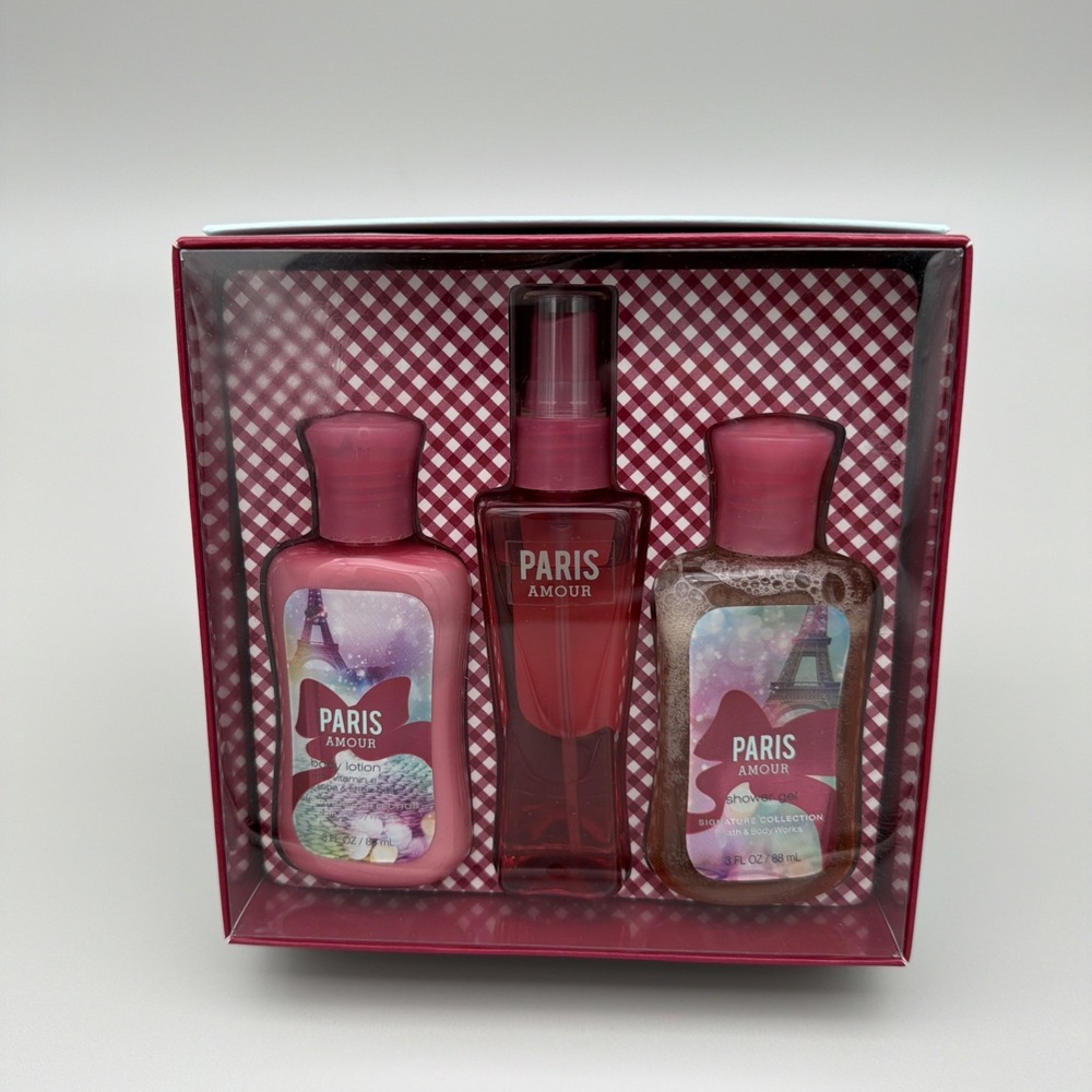 Bath and Body works Paris Amour Shea Lotion, Shower Gel and Fragrant Mist set
